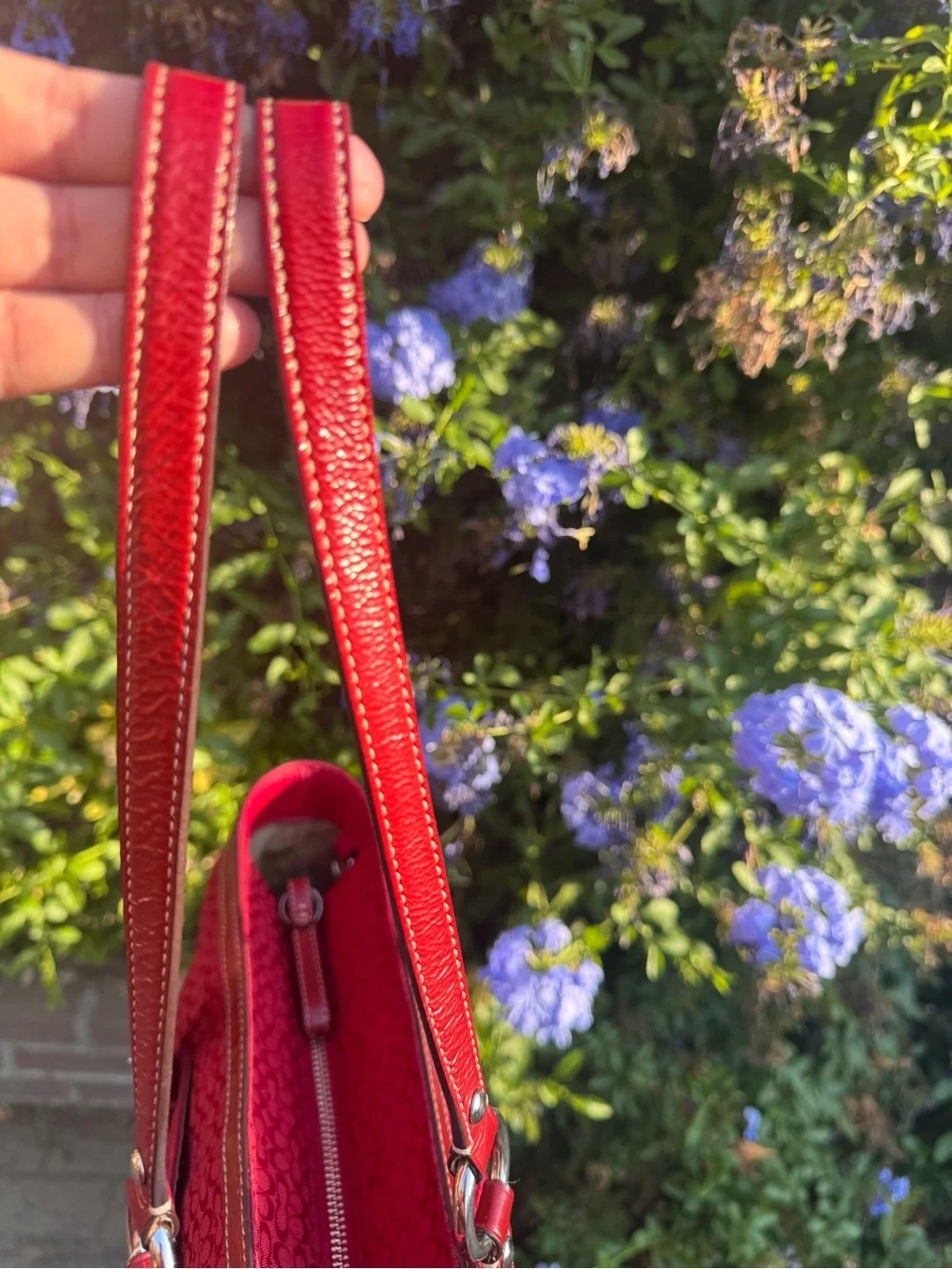 Coach Red Signature C Monogram Tote Shoulder Bag